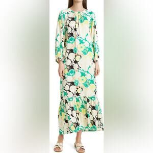 Rodebjer M Wanda Floral Print High/Low Dress stunning spring maxi